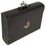 An Asprey black leather writing slope case