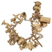 A 9ct gold charm bracelet