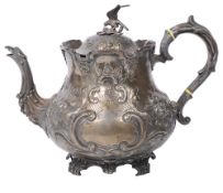 A Victorian silver teapot