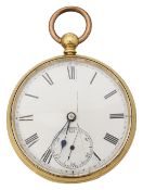 A Victorian open faced key wind 18ct pocket watch