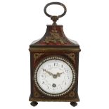 A 19th century French gilt brass and red tortoiseshell mantle timepiece