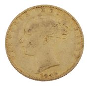 A Victoria gold full sovereign, 1843