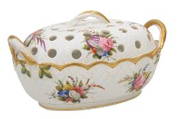 An early 19th century Spode pot pourri basket and cover, c.1820