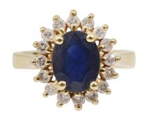 A sapphire and diamond-set cluster ring