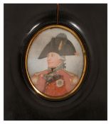 An oval portrait miniature of George III