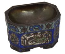 A 19th century Chinese export silver and enamel trencher salt