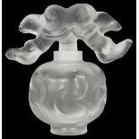 A Lalique 'Falcon Nuages' frosted glass scent bottle,
