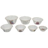 A 19th century Chinese famille rose set of seven nesting bowls