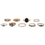 Nine assorted rings