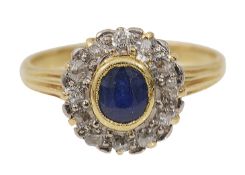 A sapphire and diamond-set ring