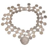 An early/mid Victorian coin collar necklace