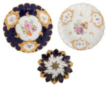 A collection of three Meissen plates