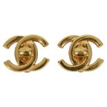 A pair of vintage Chanel gold tone ear clips