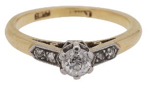 A diamond single stone ring