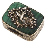 An early 19th century silver-gilt mounted malachite vinaigrette