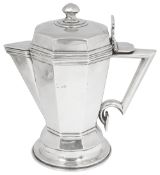 A George V silver covered jug