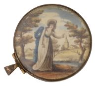 A Georgian circular gilt locket