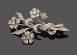 An 18ct diamond and white gold brooch