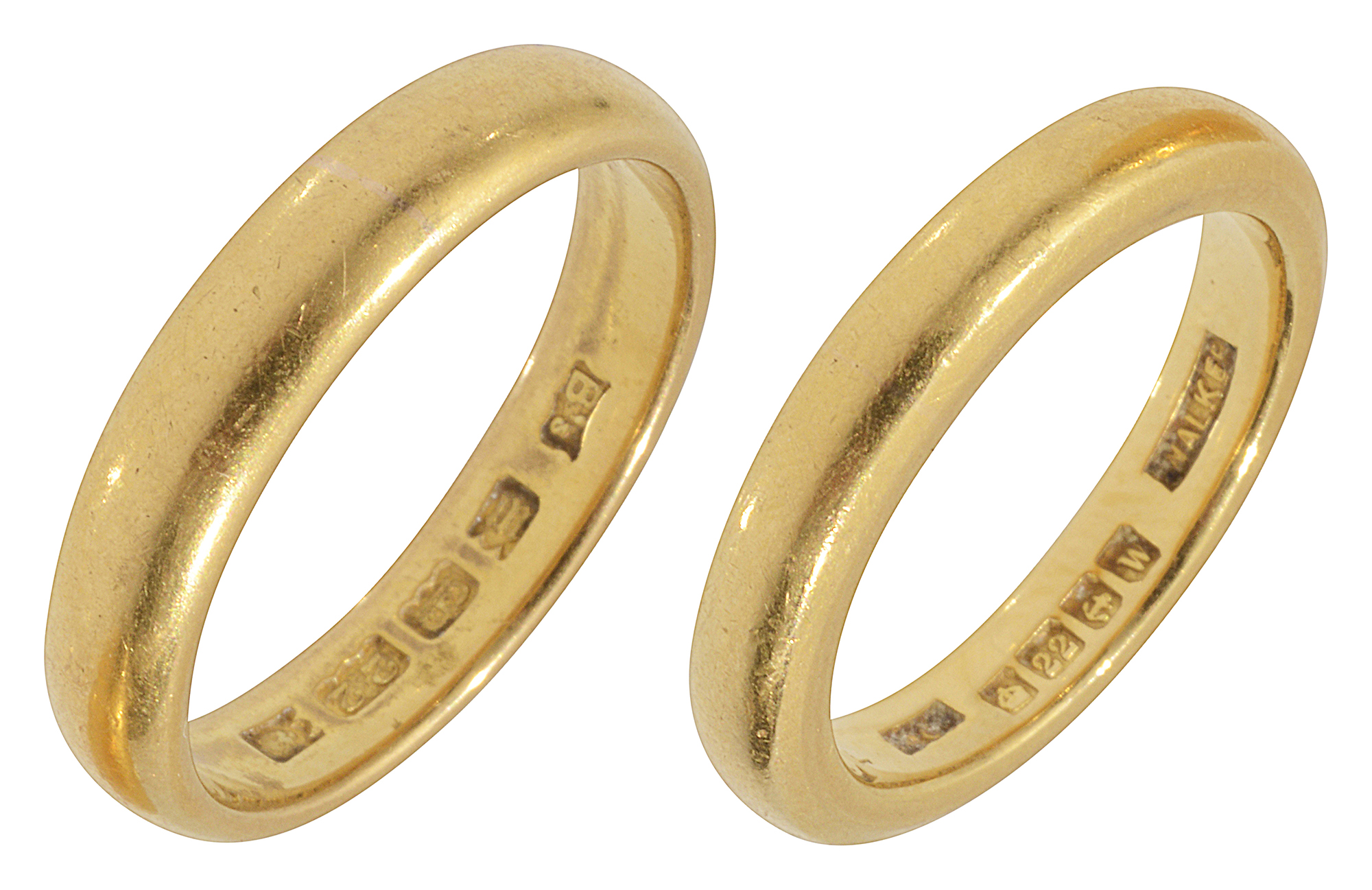 Two 22ct gold bands