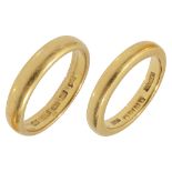 Two 22ct gold bands