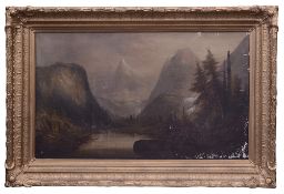 Peter Hanson (Danish, 1821-1887) Yosemite Landscape, oil on canvas