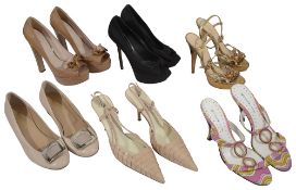 Six pairs of designer shoes/sandals