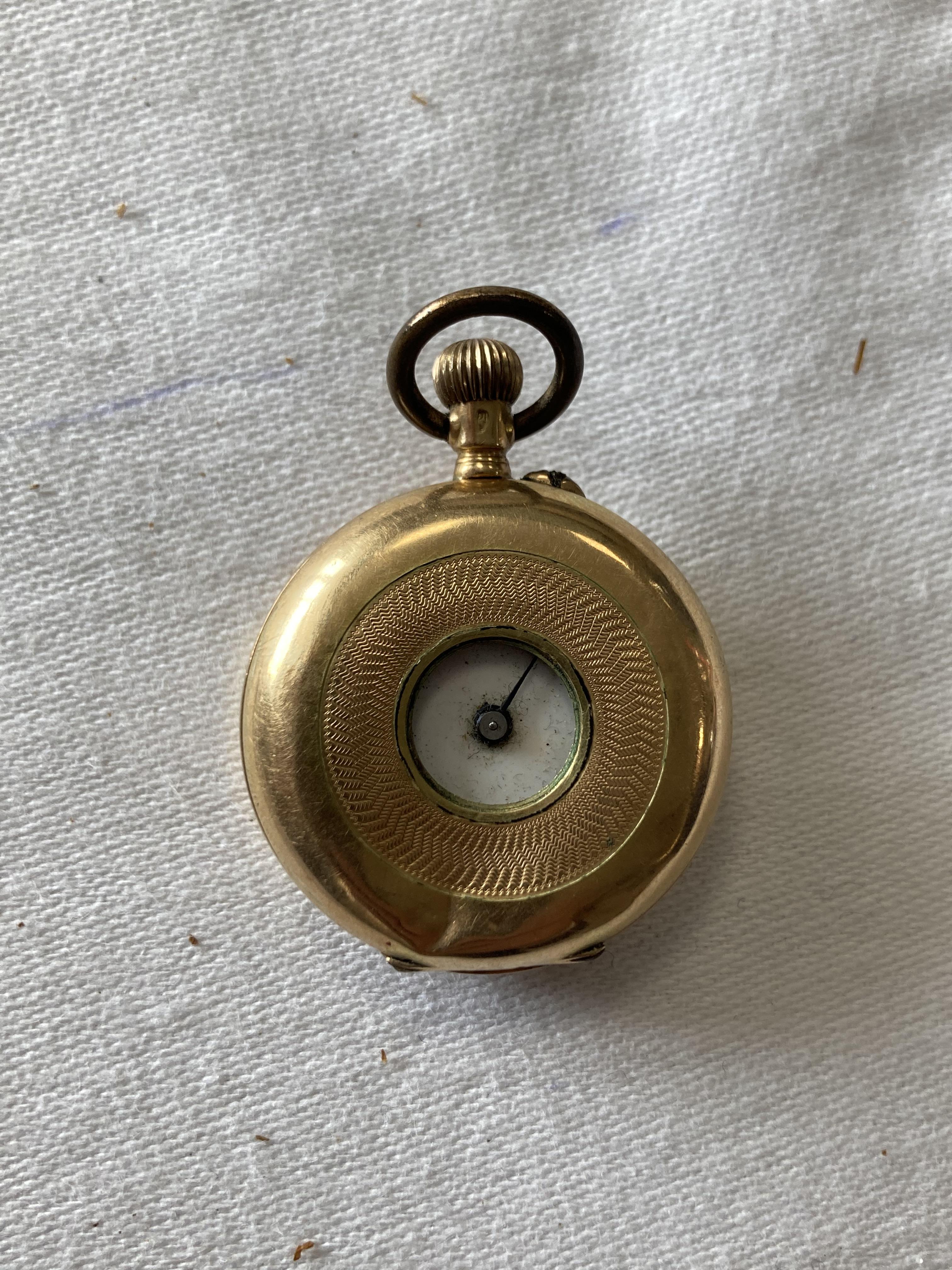 A 9ct cased gold tooth pick and a 14K cased pocket watch - Image 4 of 5