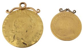 Two coin mounted pendants