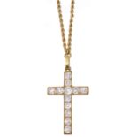 A 19th century diamond-set Latin cross