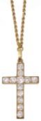 A 19th century diamond-set Latin cross