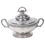 Tiffany & Co. A late 19th century sterling silver twin handled tureen and cover