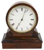 A late 19th century French rosewood drum head mantle timepiece