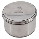 A George III lidded silver toilet box