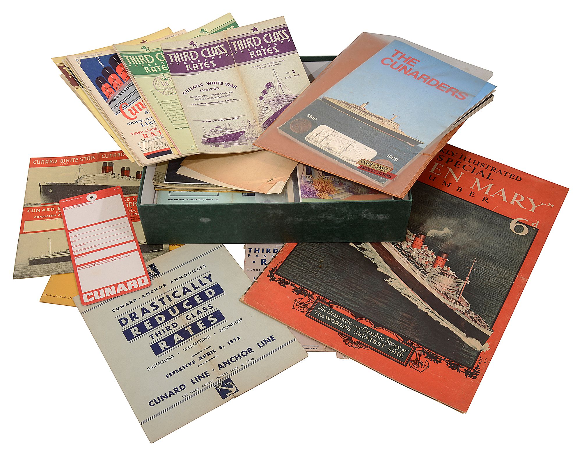 Ocean Liner Interest. A collection of mid 20th century ephemera