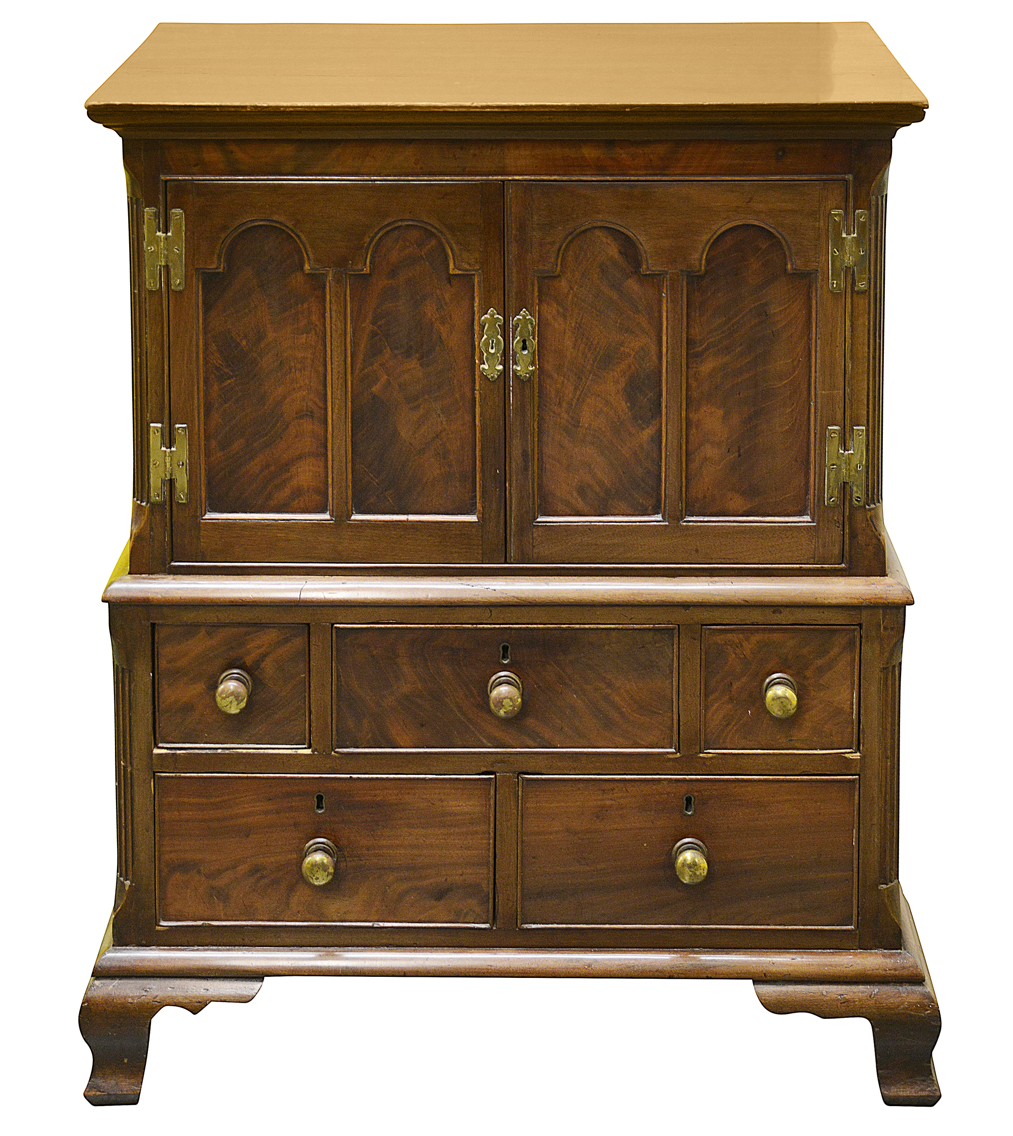A 19th century Welsh mahogany linen press cupboard