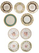 A collection of nine cabinet plates