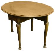 A George II red walnut oval drop leaf table