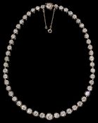 An impressive Victorian diamond graduated riviere necklace