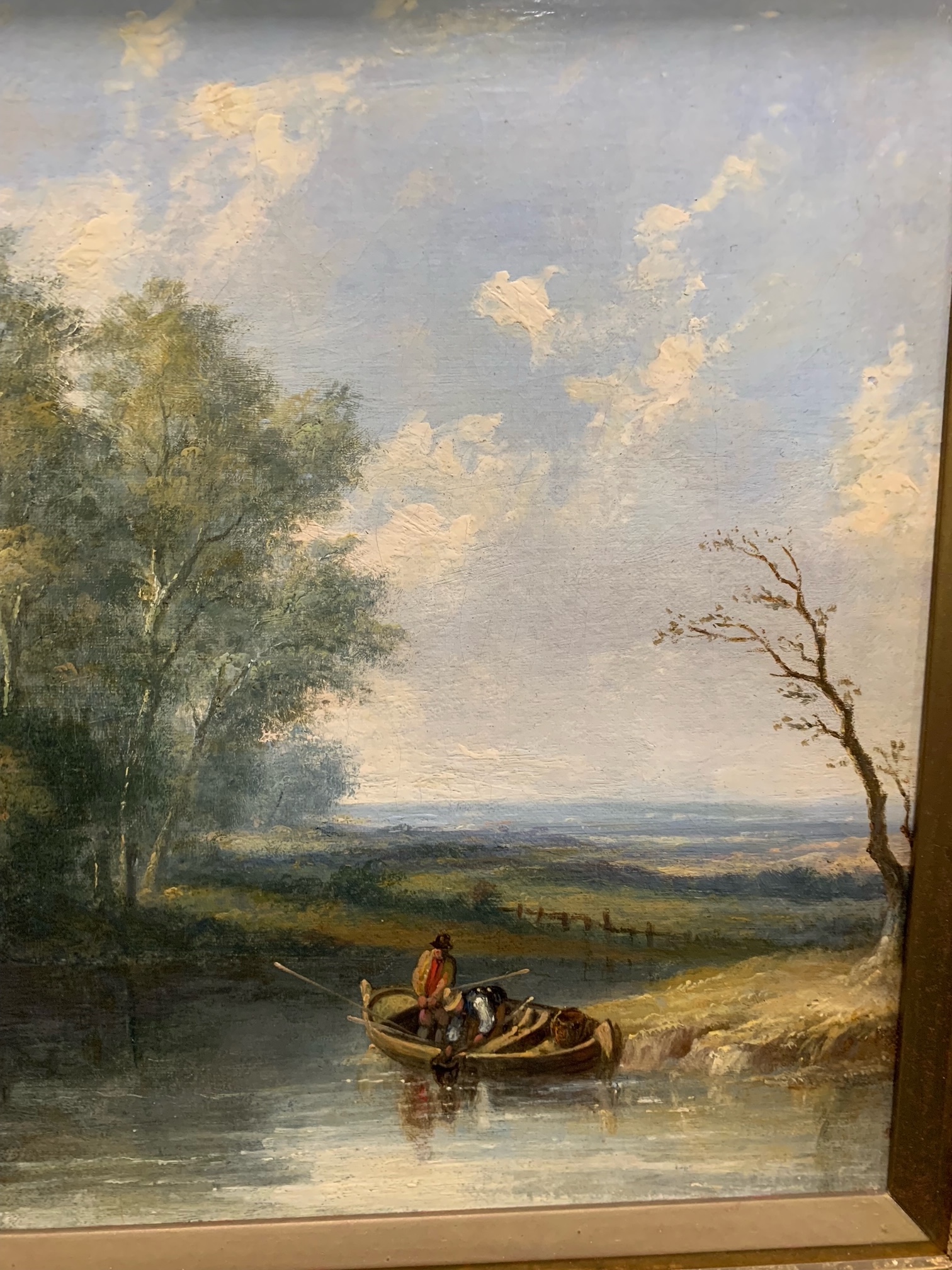 Attributed to Thomas Cheswick (1811-1869) A Landscape River Scene with Anglers oil* - Image 6 of 7