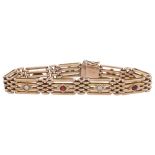 A early 20th century 9ct yellow gold gate line bracelet