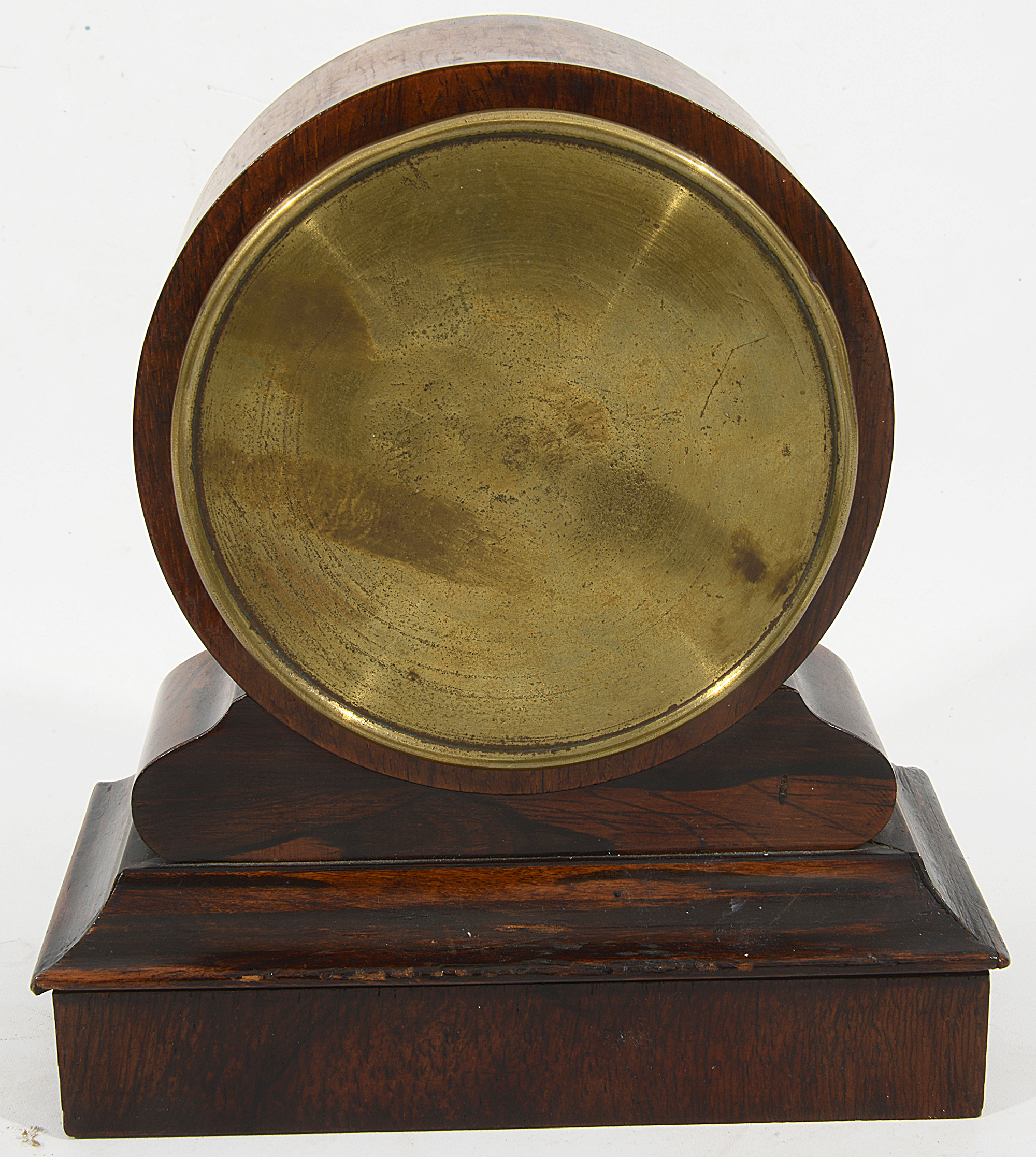 A late 19th century French rosewood drum head mantle timepiece - Image 2 of 2