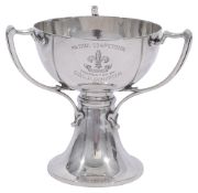 An Edwardian silver Art Nouveau silver typ trophy cup