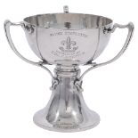 An Edwardian silver Art Nouveau silver typ trophy cup