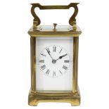 An early 20th century French lacquered brass repeating carriage clock