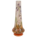 A Daum Nancy 'Fleurs de Lin' acid etched cameo glass vase