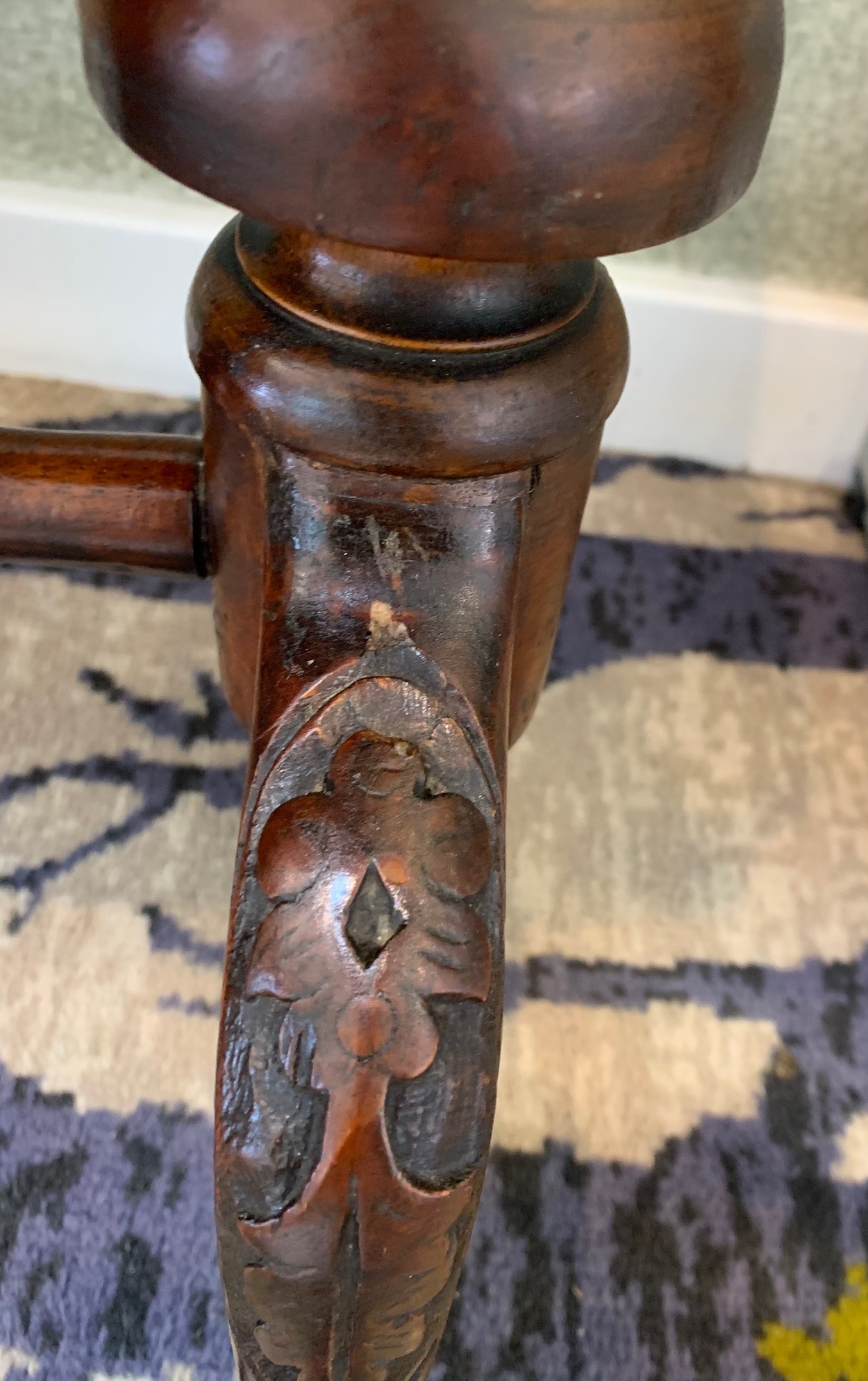 A mid Victorian figured walnut and Tunbridgeware work table - Image 9 of 13