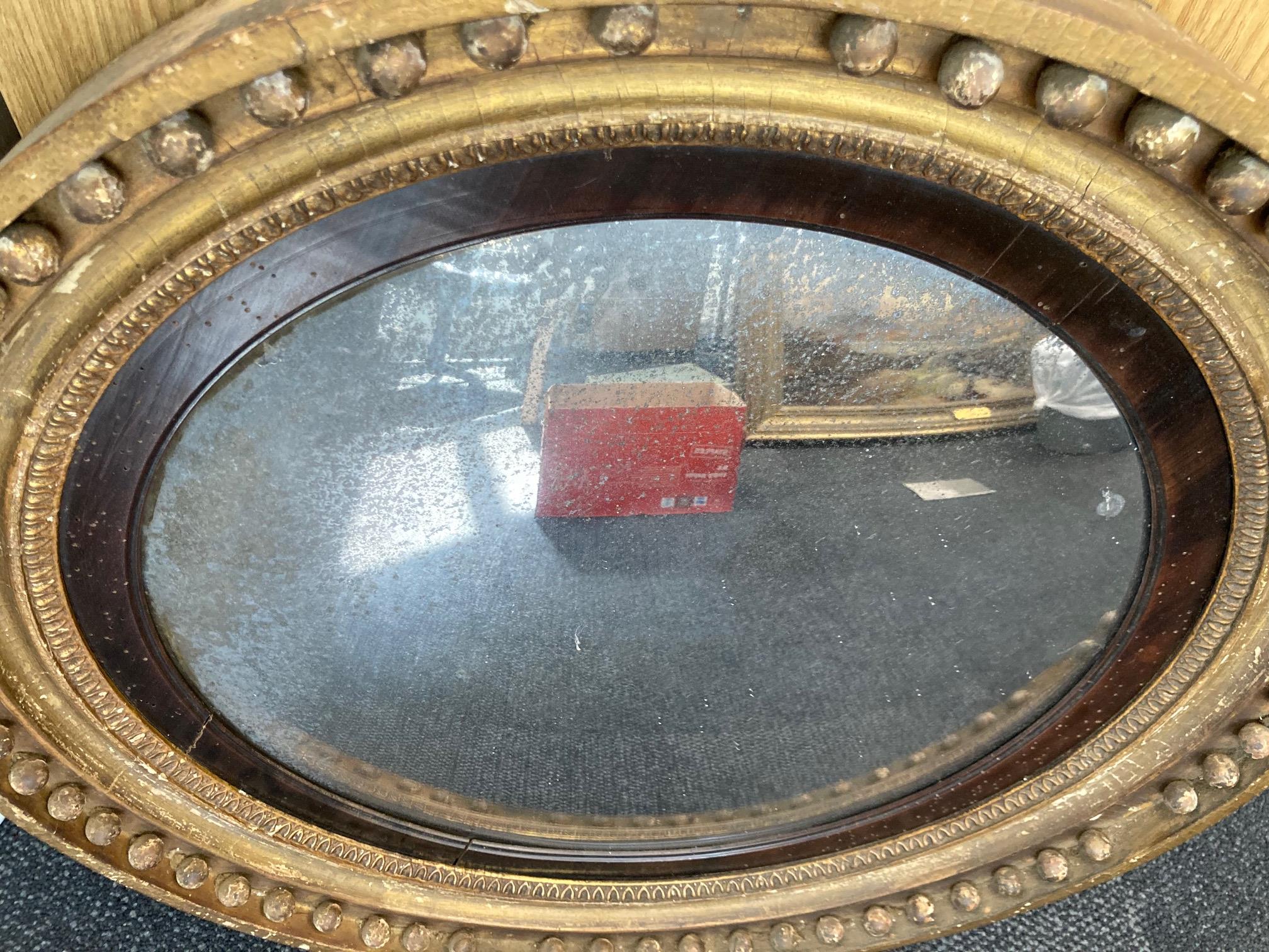 A Regency giltwood circular convex wall mirror - Image 3 of 8