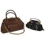 A Versace leather frame handbag together with two Marc Jacobs bags