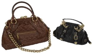 A Versace leather frame handbag together with two Marc Jacobs bags