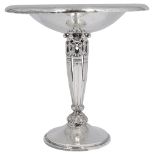 A George VI Charles Boyton Art deco planished silver tazza